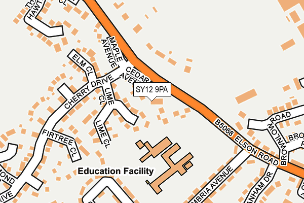 SY12 9PA map - OS OpenMap – Local (Ordnance Survey) SY12 9PA map - OS OpenMap – Local (Ordnance Survey)