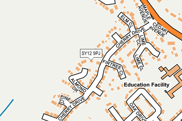 SY12 9PJ map - OS OpenMap – Local (Ordnance Survey)