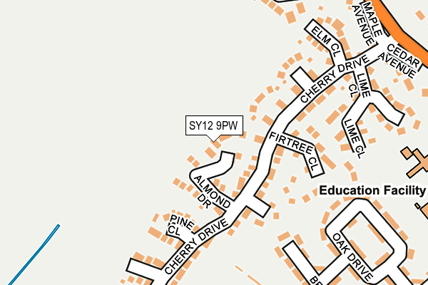 SY12 9PW map - OS OpenMap – Local (Ordnance Survey) SY12 9PW map - OS OpenMap – Local (Ordnance Survey)