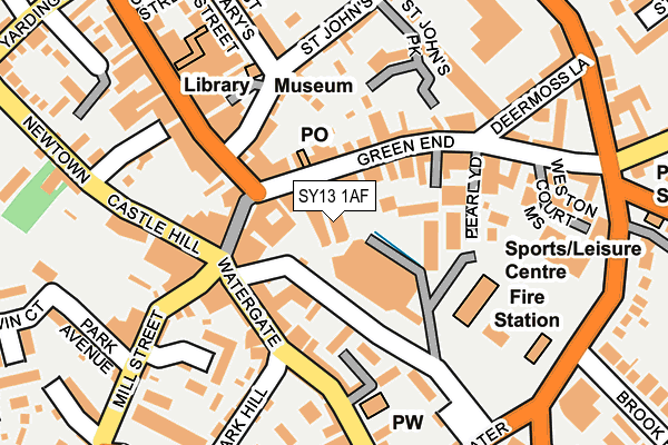 SY13 1AF map - OS OpenMap – Local (Ordnance Survey) SY13 1AF map - OS OpenMap – Local (Ordnance Survey)