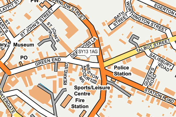SY13 1AG map - OS OpenMap – Local (Ordnance Survey) SY13 1AG map - OS OpenMap – Local (Ordnance Survey)