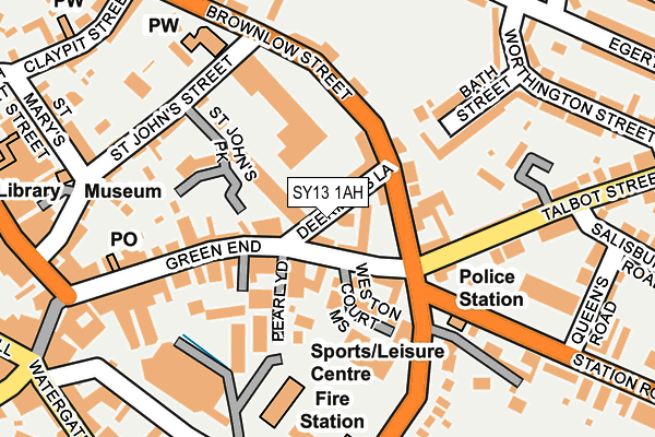 SY13 1AH map - OS OpenMap – Local (Ordnance Survey) SY13 1AH map - OS OpenMap – Local (Ordnance Survey)