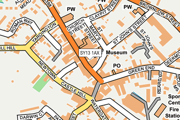 SY13 1AX map - OS OpenMap – Local (Ordnance Survey) SY13 1AX map - OS OpenMap – Local (Ordnance Survey)
