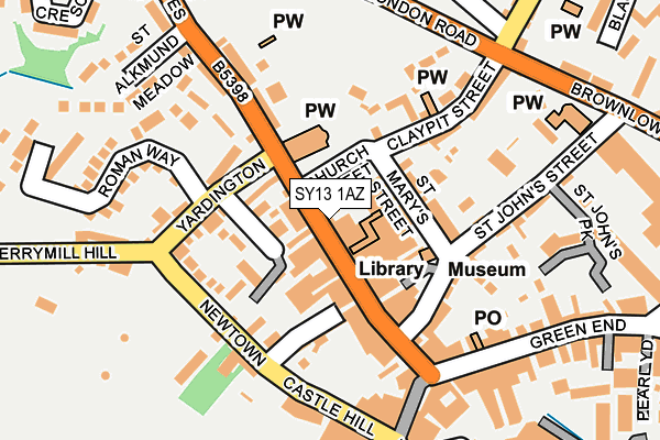 SY13 1AZ map - OS OpenMap – Local (Ordnance Survey) SY13 1AZ map - OS OpenMap – Local (Ordnance Survey)