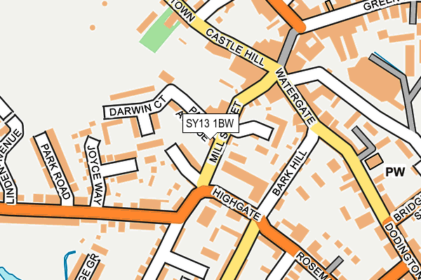 SY13 1BW map - OS OpenMap – Local (Ordnance Survey) SY13 1BW map - OS OpenMap – Local (Ordnance Survey)