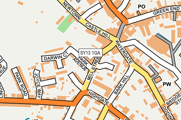 SY13 1GA map - OS OpenMap – Local (Ordnance Survey) SY13 1GA map - OS OpenMap – Local (Ordnance Survey)