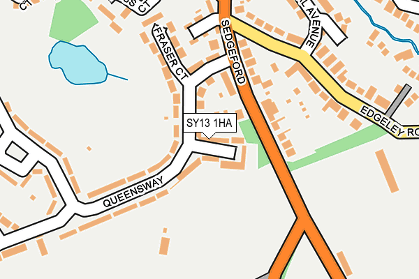 SY13 1HA map - OS OpenMap – Local (Ordnance Survey) SY13 1HA map - OS OpenMap – Local (Ordnance Survey)