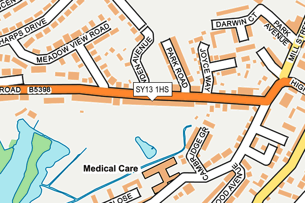 SY13 1HS map - OS OpenMap – Local (Ordnance Survey) SY13 1HS map - OS OpenMap – Local (Ordnance Survey)