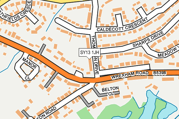 SY13 1JH map - OS OpenMap – Local (Ordnance Survey) SY13 1JH map - OS OpenMap – Local (Ordnance Survey)