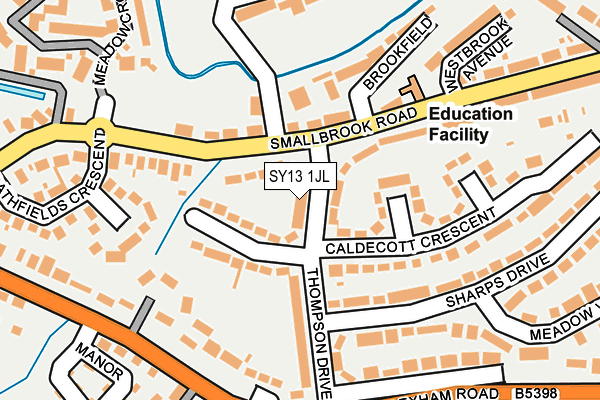 SY13 1JL map - OS OpenMap – Local (Ordnance Survey) SY13 1JL map - OS OpenMap – Local (Ordnance Survey)