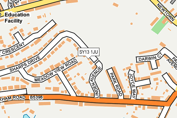 SY13 1JU map - OS OpenMap – Local (Ordnance Survey) SY13 1JU map - OS OpenMap – Local (Ordnance Survey)