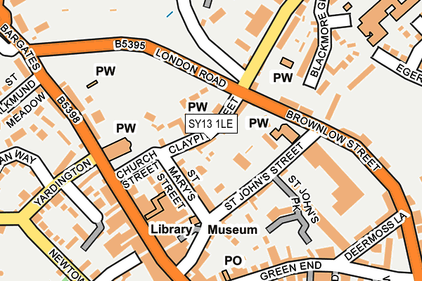 SY13 1LE map - OS OpenMap – Local (Ordnance Survey) SY13 1LE map - OS OpenMap – Local (Ordnance Survey)