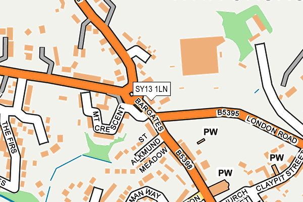 SY13 1LN map - OS OpenMap – Local (Ordnance Survey) SY13 1LN map - OS OpenMap – Local (Ordnance Survey)