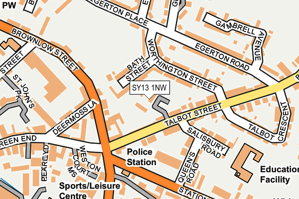 SY13 1NW map - OS OpenMap – Local (Ordnance Survey) SY13 1NW map - OS OpenMap – Local (Ordnance Survey)
