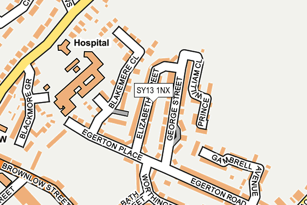 SY13 1NX map - OS OpenMap – Local (Ordnance Survey) SY13 1NX map - OS OpenMap – Local (Ordnance Survey)
