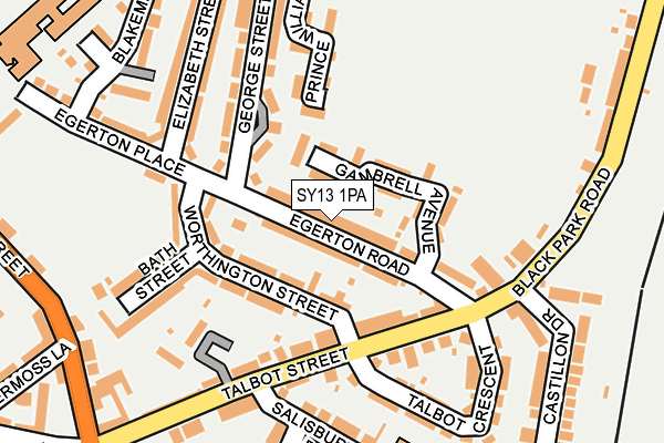 SY13 1PA map - OS OpenMap – Local (Ordnance Survey) SY13 1PA map - OS OpenMap – Local (Ordnance Survey)