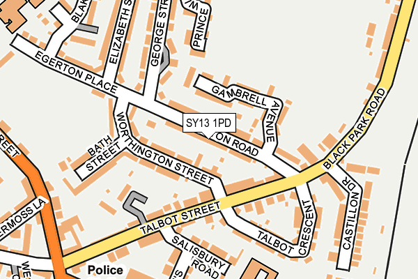 SY13 1PD map - OS OpenMap – Local (Ordnance Survey) SY13 1PD map - OS OpenMap – Local (Ordnance Survey)