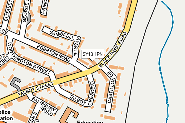SY13 1PN map - OS OpenMap – Local (Ordnance Survey) SY13 1PN map - OS OpenMap – Local (Ordnance Survey)