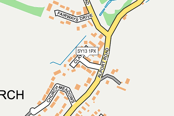 SY13 1PX map - OS OpenMap – Local (Ordnance Survey) SY13 1PX map - OS OpenMap – Local (Ordnance Survey)