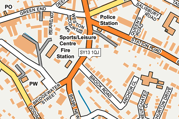 SY13 1QJ map - OS OpenMap – Local (Ordnance Survey) SY13 1QJ map - OS OpenMap – Local (Ordnance Survey)