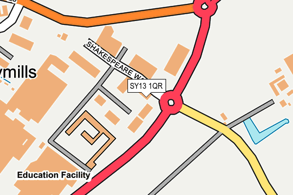 SY13 1QR map - OS OpenMap – Local (Ordnance Survey) SY13 1QR map - OS OpenMap – Local (Ordnance Survey)