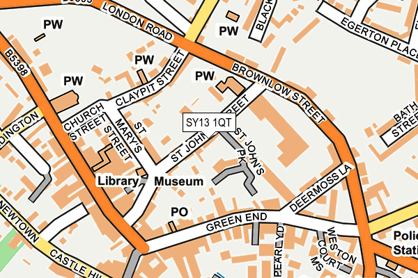 SY13 1QT map - OS OpenMap – Local (Ordnance Survey) SY13 1QT map - OS OpenMap – Local (Ordnance Survey)