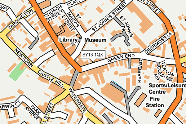 SY13 1QX map - OS OpenMap – Local (Ordnance Survey) SY13 1QX map - OS OpenMap – Local (Ordnance Survey)
