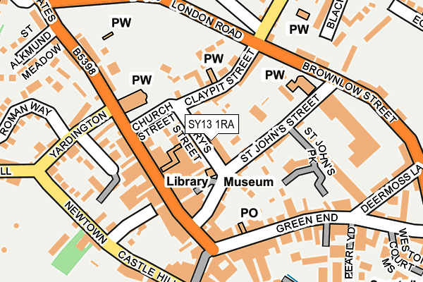 SY13 1RA map - OS OpenMap – Local (Ordnance Survey) SY13 1RA map - OS OpenMap – Local (Ordnance Survey)