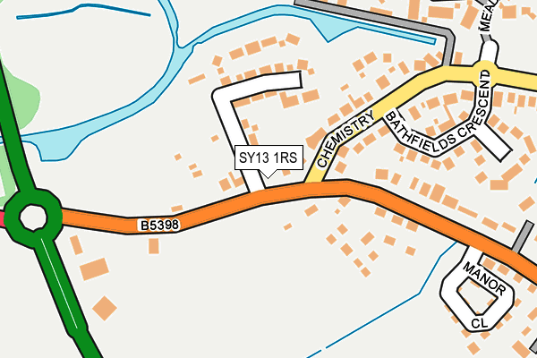 SY13 1RS map - OS OpenMap – Local (Ordnance Survey) SY13 1RS map - OS OpenMap – Local (Ordnance Survey)