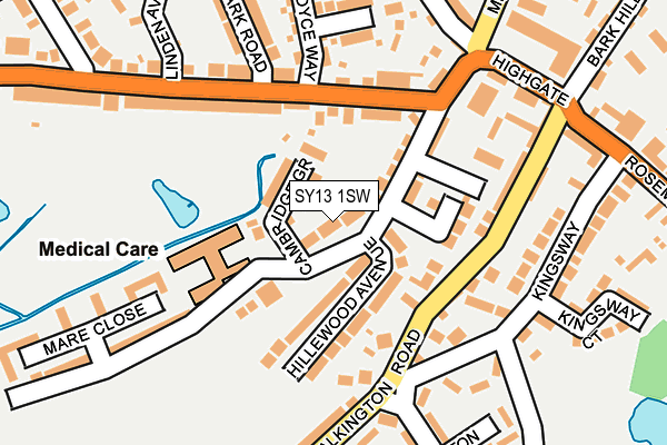 SY13 1SW map - OS OpenMap – Local (Ordnance Survey) SY13 1SW map - OS OpenMap – Local (Ordnance Survey)