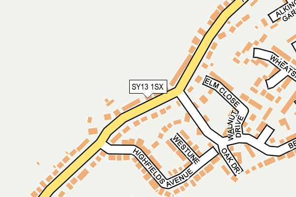 SY13 1SX map - OS OpenMap – Local (Ordnance Survey) SY13 1SX map - OS OpenMap – Local (Ordnance Survey)
