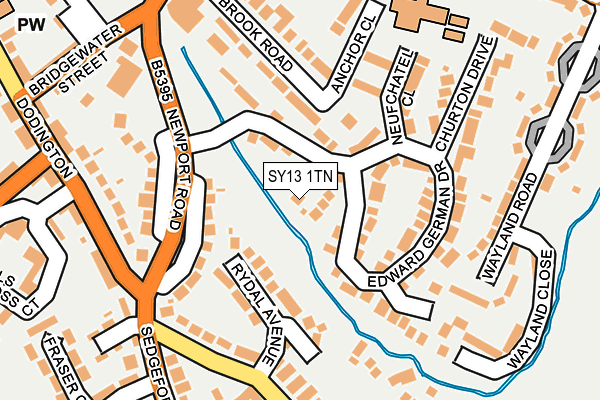 SY13 1TN map - OS OpenMap – Local (Ordnance Survey) SY13 1TN map - OS OpenMap – Local (Ordnance Survey)