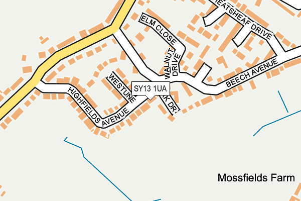 SY13 1UA map - OS OpenMap – Local (Ordnance Survey) SY13 1UA map - OS OpenMap – Local (Ordnance Survey)