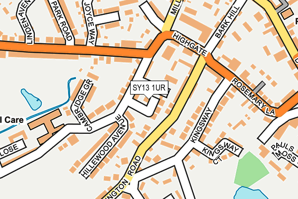 SY13 1UR map - OS OpenMap – Local (Ordnance Survey) SY13 1UR map - OS OpenMap – Local (Ordnance Survey)