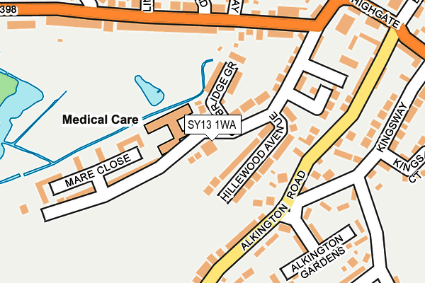 SY13 1WA map - OS OpenMap – Local (Ordnance Survey) SY13 1WA map - OS OpenMap – Local (Ordnance Survey)