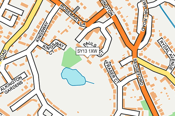 SY13 1XW map - OS OpenMap – Local (Ordnance Survey) SY13 1XW map - OS OpenMap – Local (Ordnance Survey)
