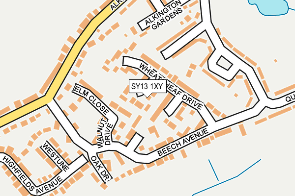 SY13 1XY map - OS OpenMap – Local (Ordnance Survey) SY13 1XY map - OS OpenMap – Local (Ordnance Survey)
