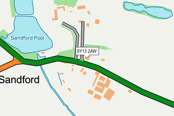 SY13 2AW map - OS OpenMap – Local (Ordnance Survey) SY13 2AW map - OS OpenMap – Local (Ordnance Survey)