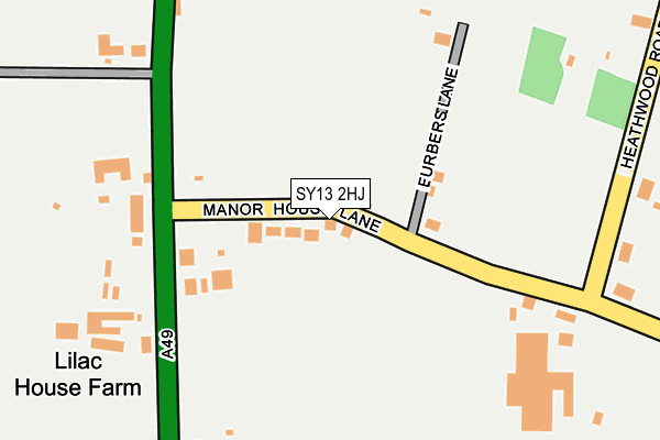 SY13 2HJ map - OS OpenMap – Local (Ordnance Survey) SY13 2HJ map - OS OpenMap – Local (Ordnance Survey)