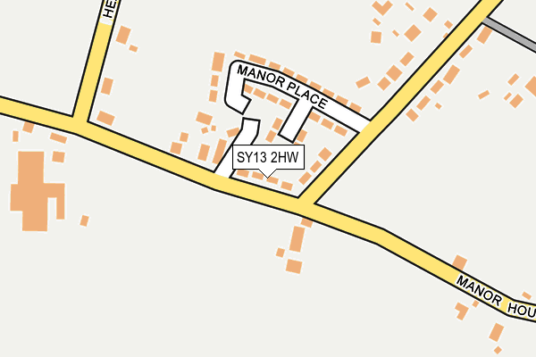 SY13 2HW map - OS OpenMap – Local (Ordnance Survey) SY13 2HW map - OS OpenMap – Local (Ordnance Survey)