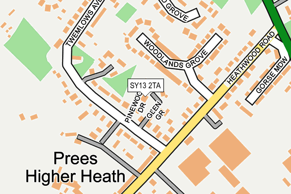 SY13 2TA map - OS OpenMap – Local (Ordnance Survey) SY13 2TA map - OS OpenMap – Local (Ordnance Survey)