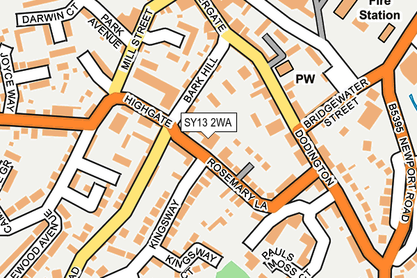 SY13 2WA map - OS OpenMap – Local (Ordnance Survey) SY13 2WA map - OS OpenMap – Local (Ordnance Survey)