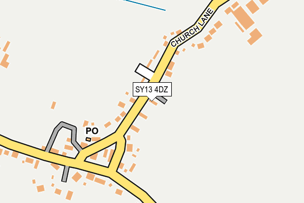 SY13 4DZ map - OS OpenMap – Local (Ordnance Survey) SY13 4DZ map - OS OpenMap – Local (Ordnance Survey)