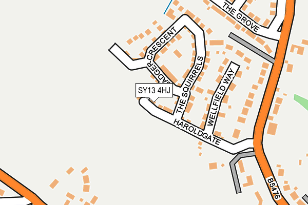 SY13 4HJ map - OS OpenMap – Local (Ordnance Survey) SY13 4HJ map - OS OpenMap – Local (Ordnance Survey)