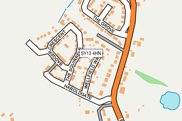 SY13 4HN map - OS OpenMap – Local (Ordnance Survey) SY13 4HN map - OS OpenMap – Local (Ordnance Survey)