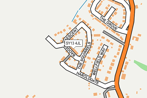 SY13 4JL map - OS OpenMap – Local (Ordnance Survey) SY13 4JL map - OS OpenMap – Local (Ordnance Survey)
