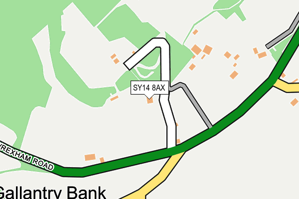 SY14 8AX map - OS OpenMap – Local (Ordnance Survey)