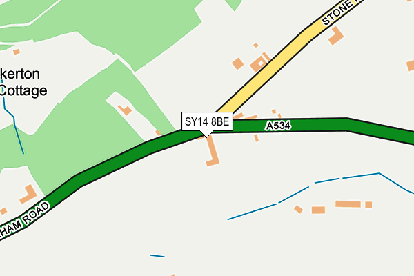 SY14 8BE map - OS OpenMap – Local (Ordnance Survey) SY14 8BE map - OS OpenMap – Local (Ordnance Survey)