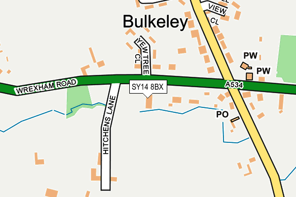 SY14 8BX map - OS OpenMap – Local (Ordnance Survey)