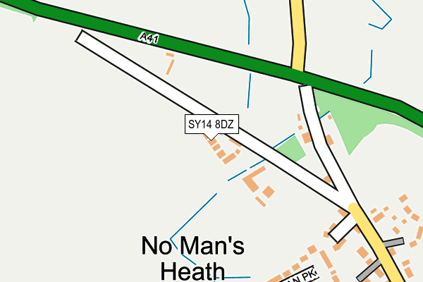 SY14 8DZ map - OS OpenMap – Local (Ordnance Survey) SY14 8DZ map - OS OpenMap – Local (Ordnance Survey)